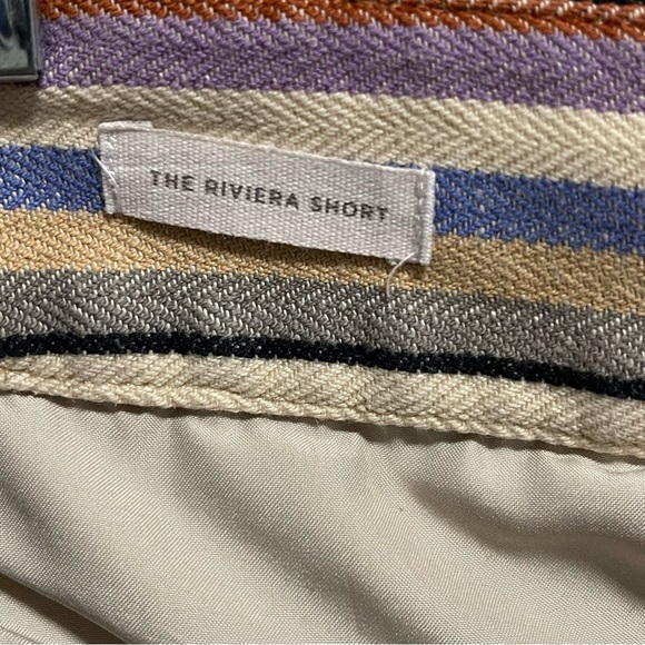 Loft The Riviera Short Linen Cotton Blend Striped in Pastel Size 14 - Picture 7 of 7